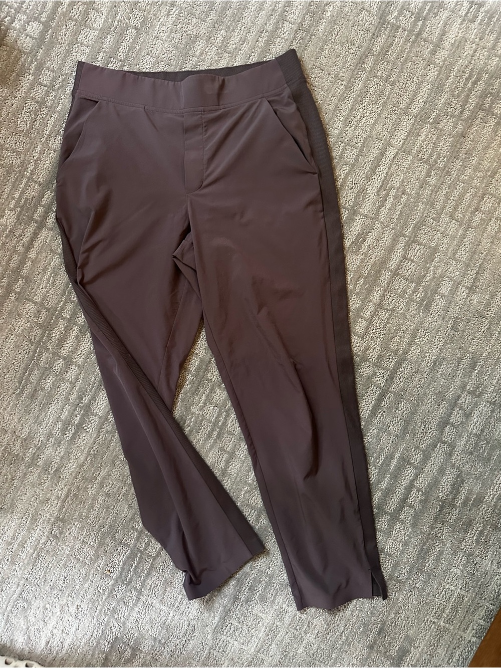Athleta Brooklyn Ankle Pants in Deep Plum/Grey